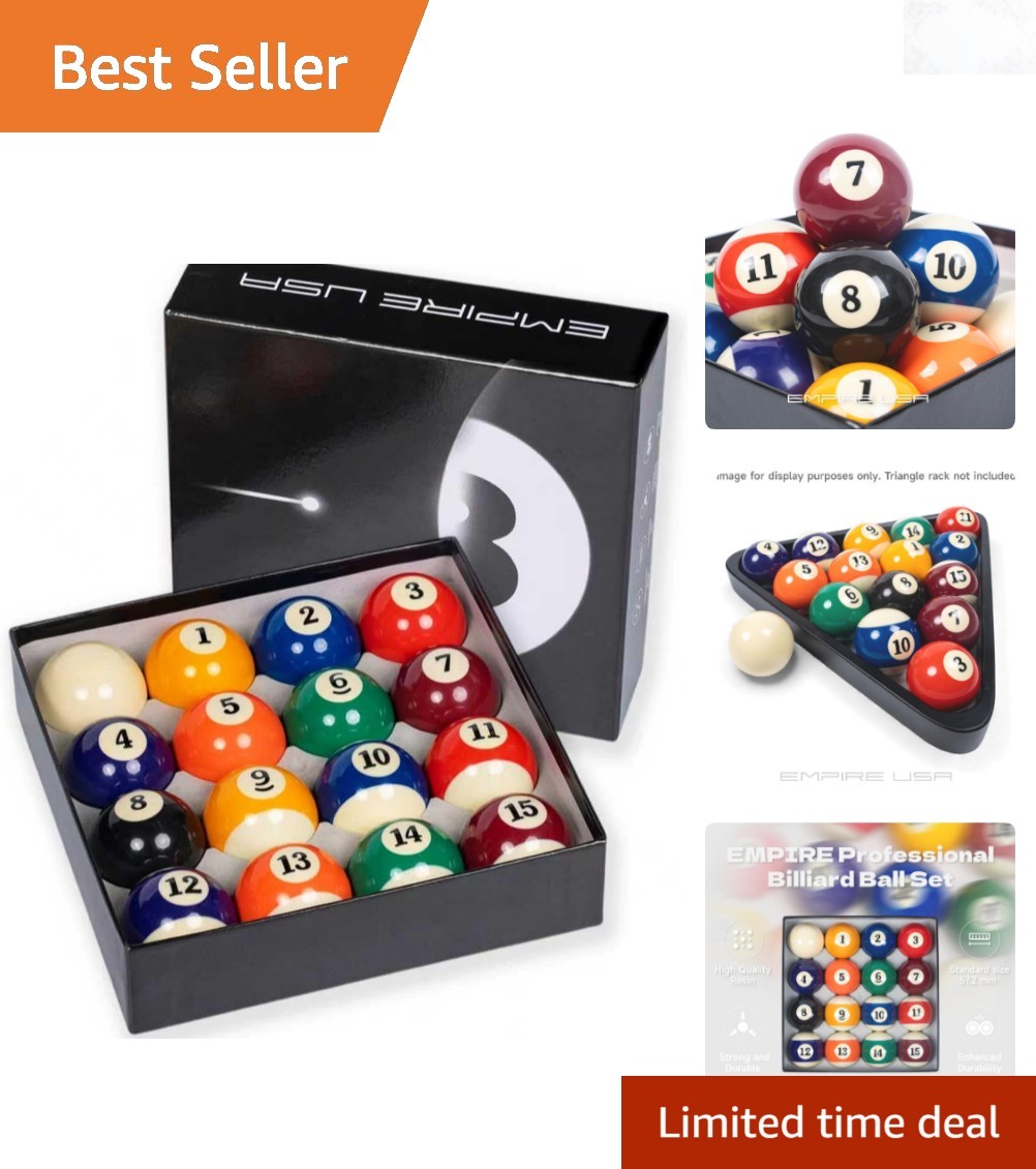 Billiard Balls Set 2.25 inch Pool Balls with Cue Ball Resin for Standard Table