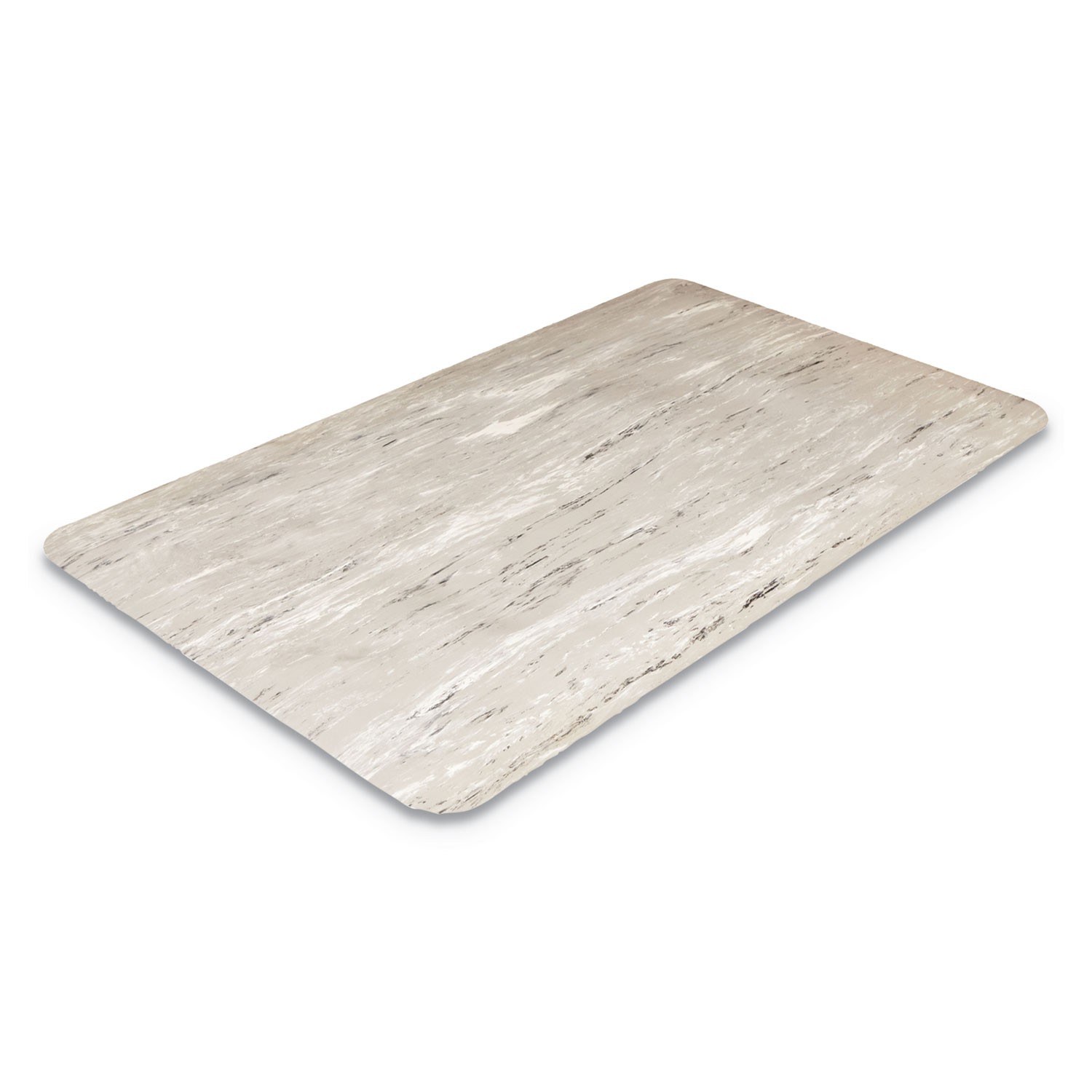 Cushion-Step Marbleized Rubber Mat Rectangular Gray Smooth Surface 36" x 72"