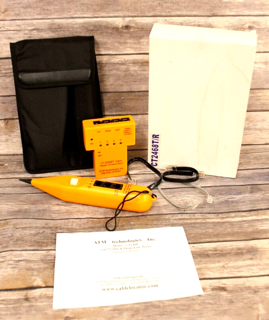 NIB ATM Technologies CT 2486T Cable Tester Transmitter Black Canvas Case NEW