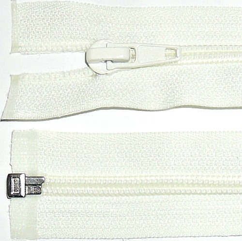 ZIP WHITE 10"/25CM, NYLON TEETH PLASTIC OPEN END, X1, NUMB 5