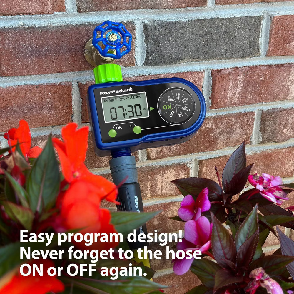 Ray Padula 1-Zone Electronic Sprinkler Timer: Digital Display