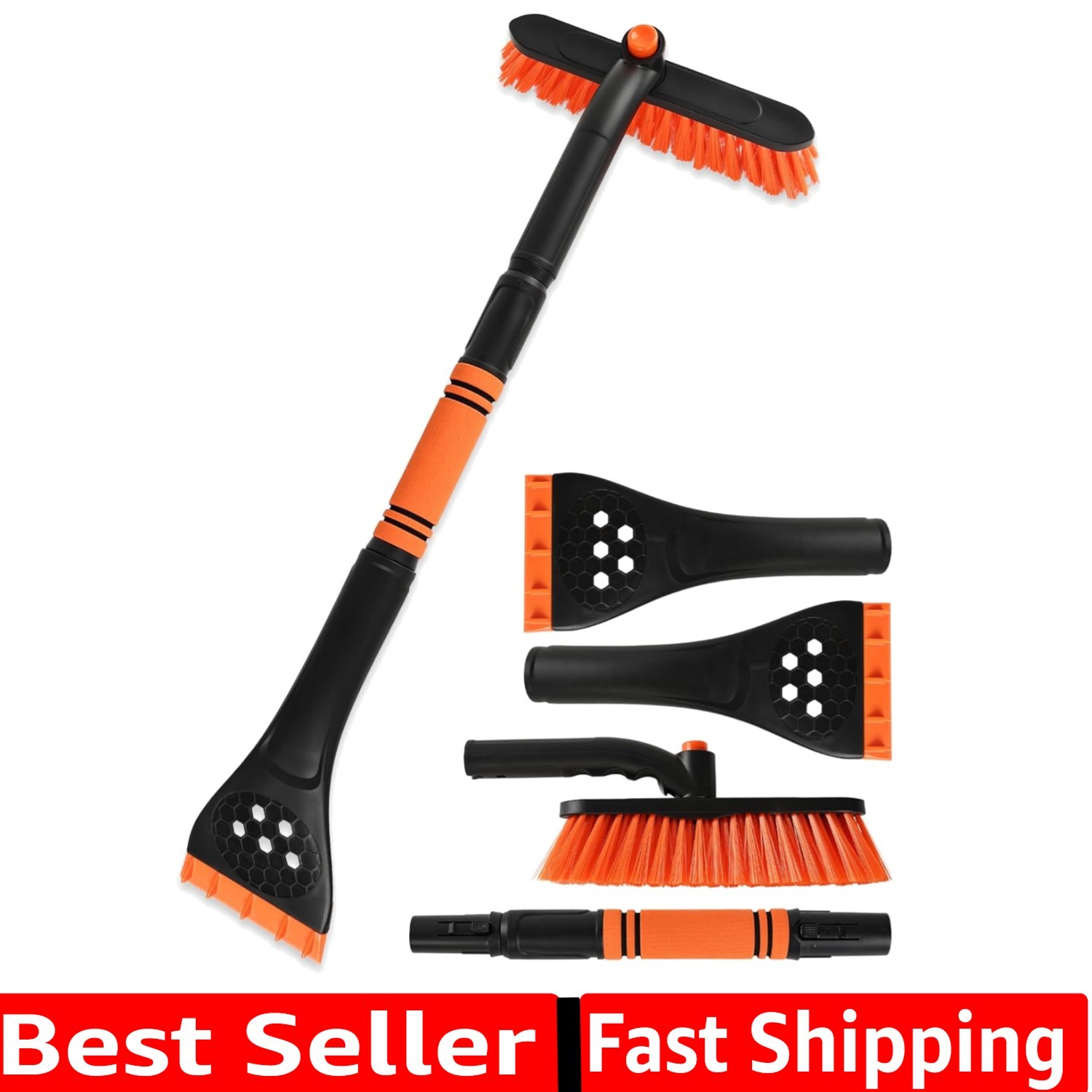 34" Extendable s for Car Windshield 2-in-1 Snow Brush for Car Snow Scraper fo...