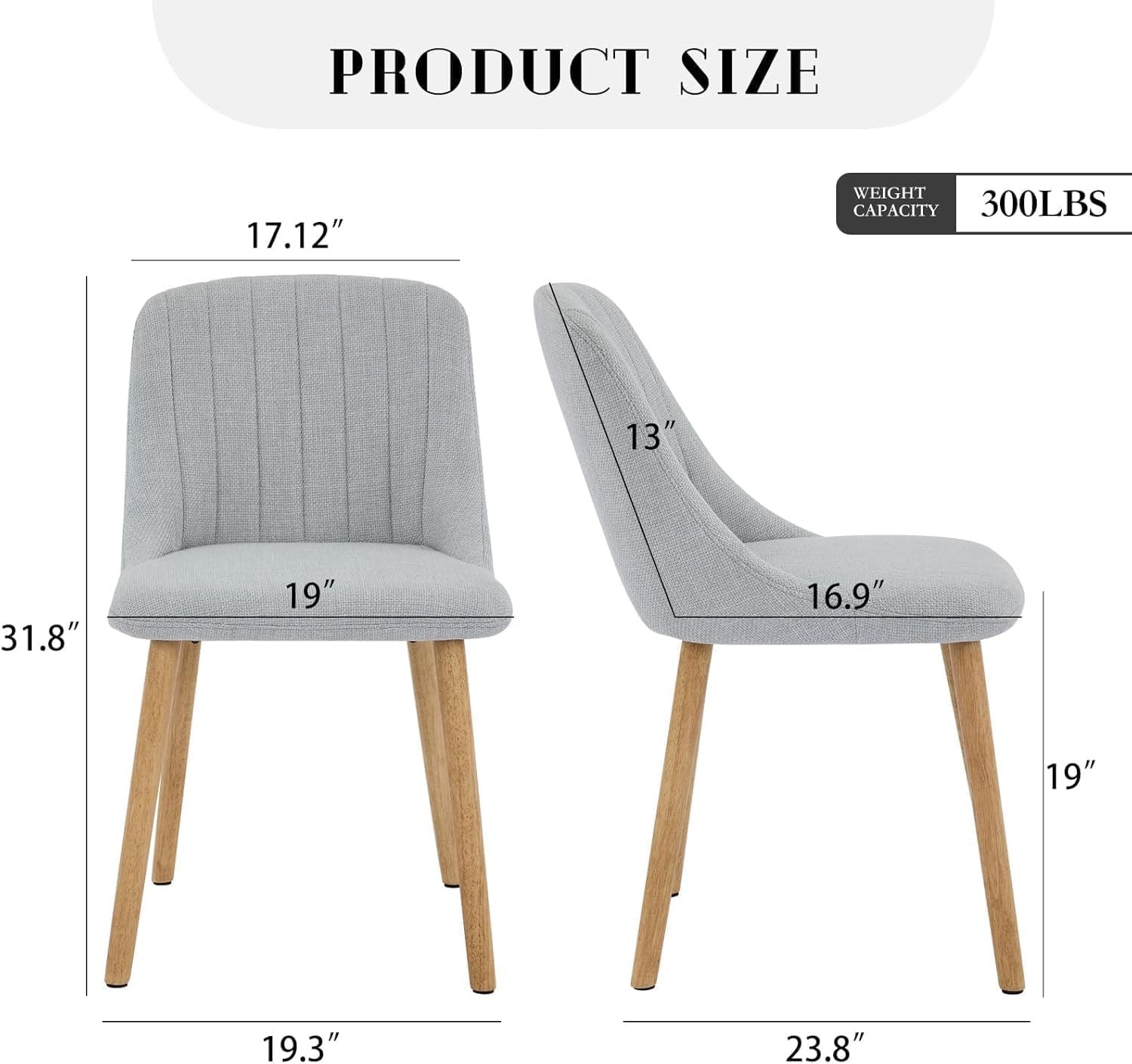 Set of 2 Modern Fabric Upholstered Dining Chairs for LivingRoom,DiningTable Gary
