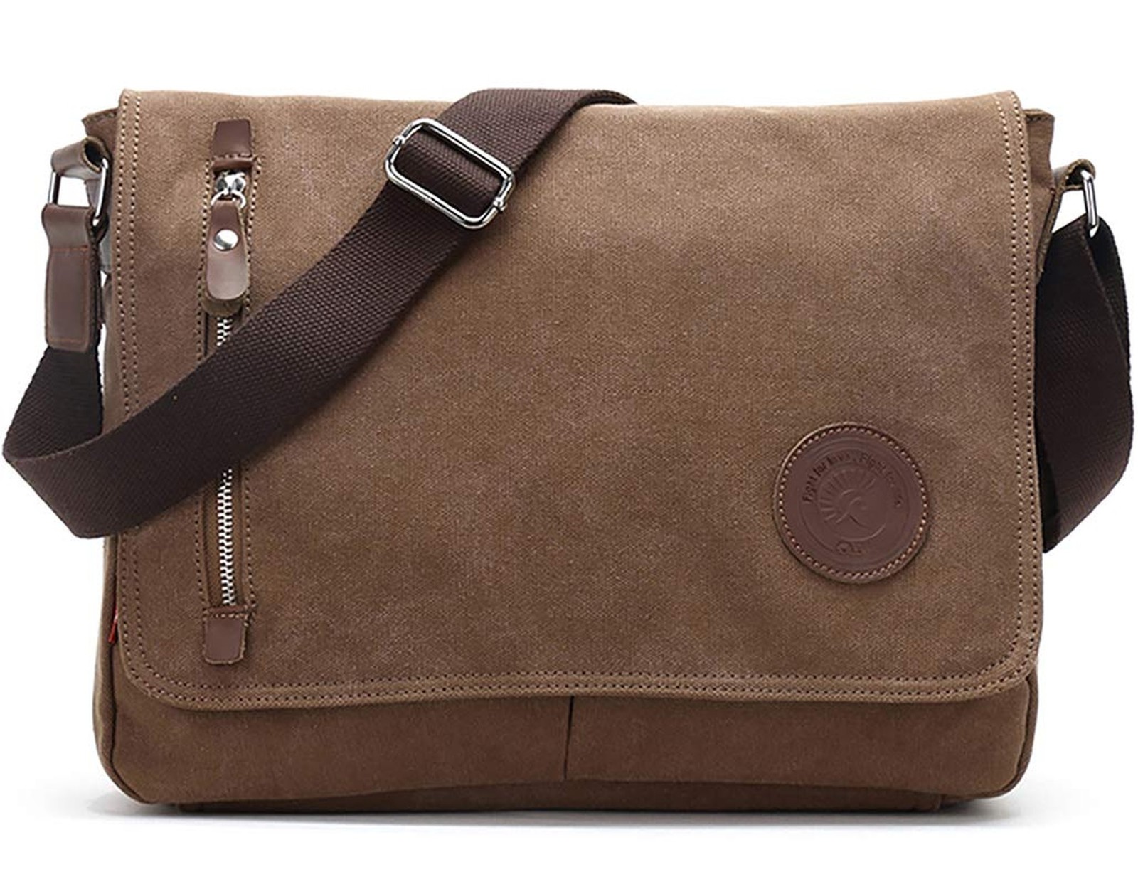 HuaChen Vintage Canvas Messenger Bag,Travel Shoulder Satchel Unisex Crossbody...