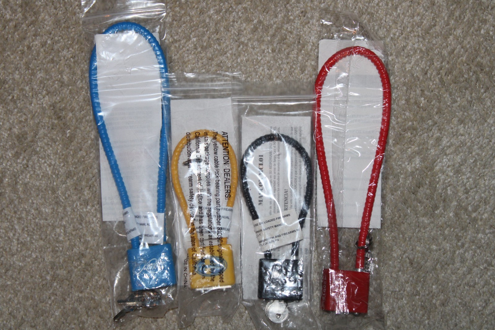 Gun Lock x4 - Multi Model - Red/Yellow/Black/Blue - Factory OEM Kimber Mossberg