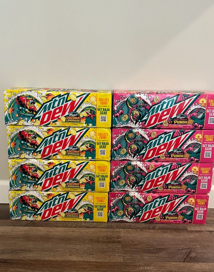 12 Cans Mountain Dew Baja Point Break Punch 12 Pack New Mtn Limited Release