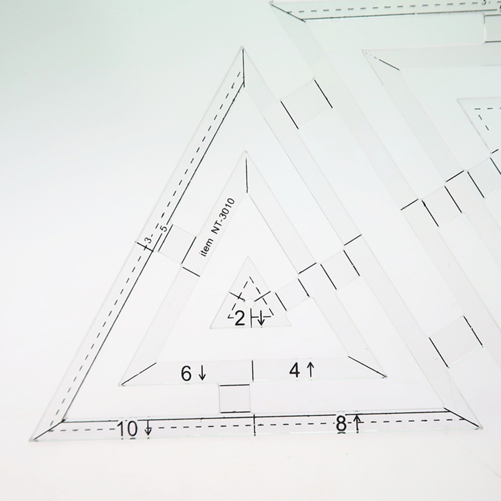 Double Triangle Quilting Ruler Template Transparent Acrylic Sewing Craft Tool