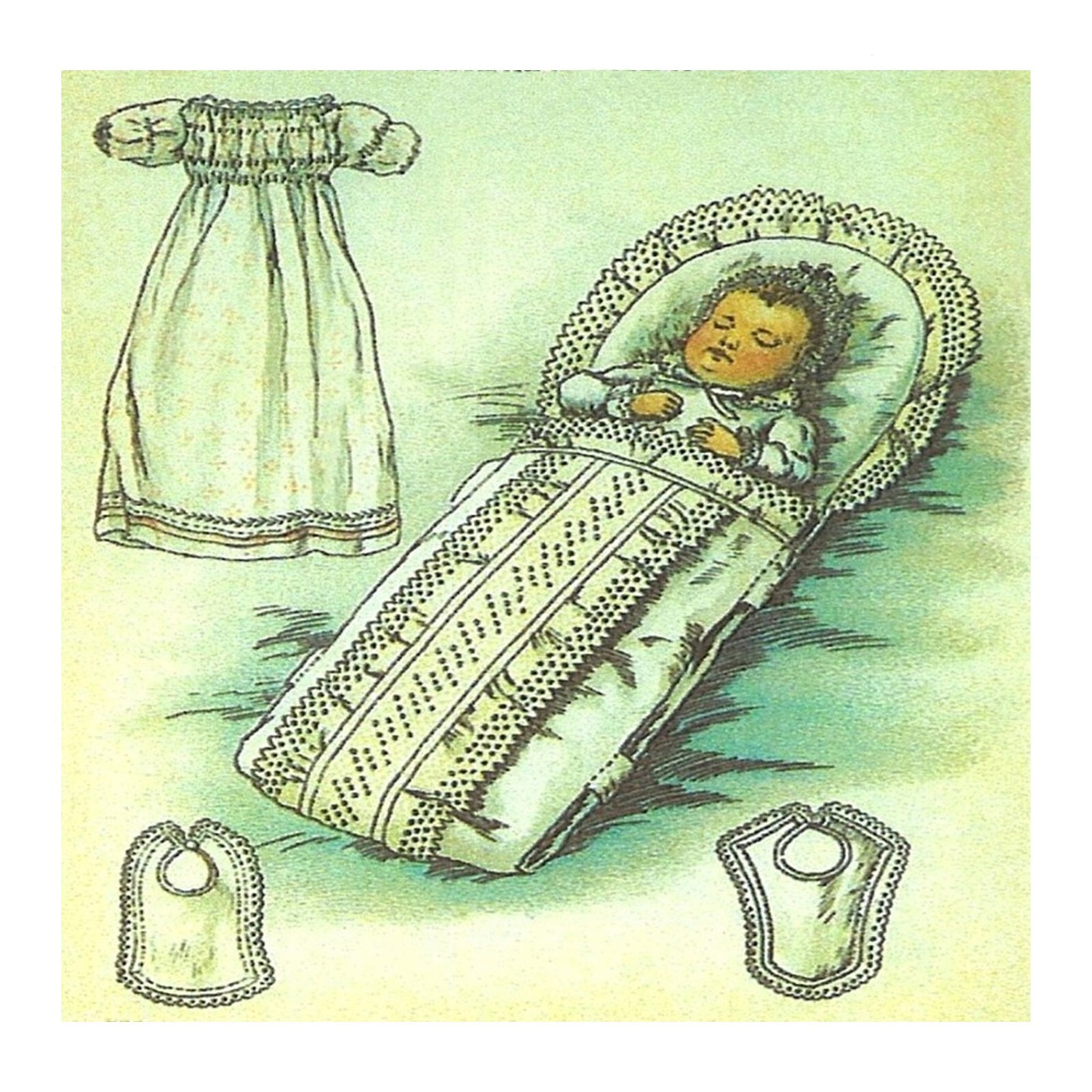 9" & 11" Doll Clothes Patterns, Antique Agnes Lucas German Doll Clothes Pattern