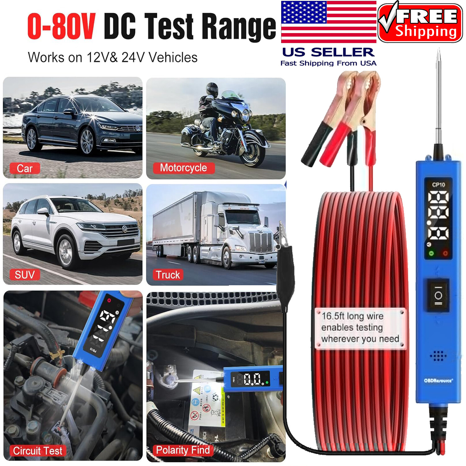 Electrical Tools Circuit Tester Component Activation Continuity Test 0-80V