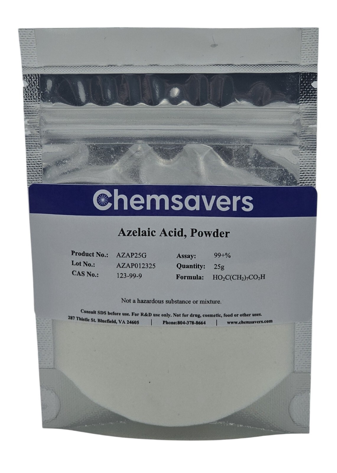 Azelaic Acid, Powder, 99+%, 25g