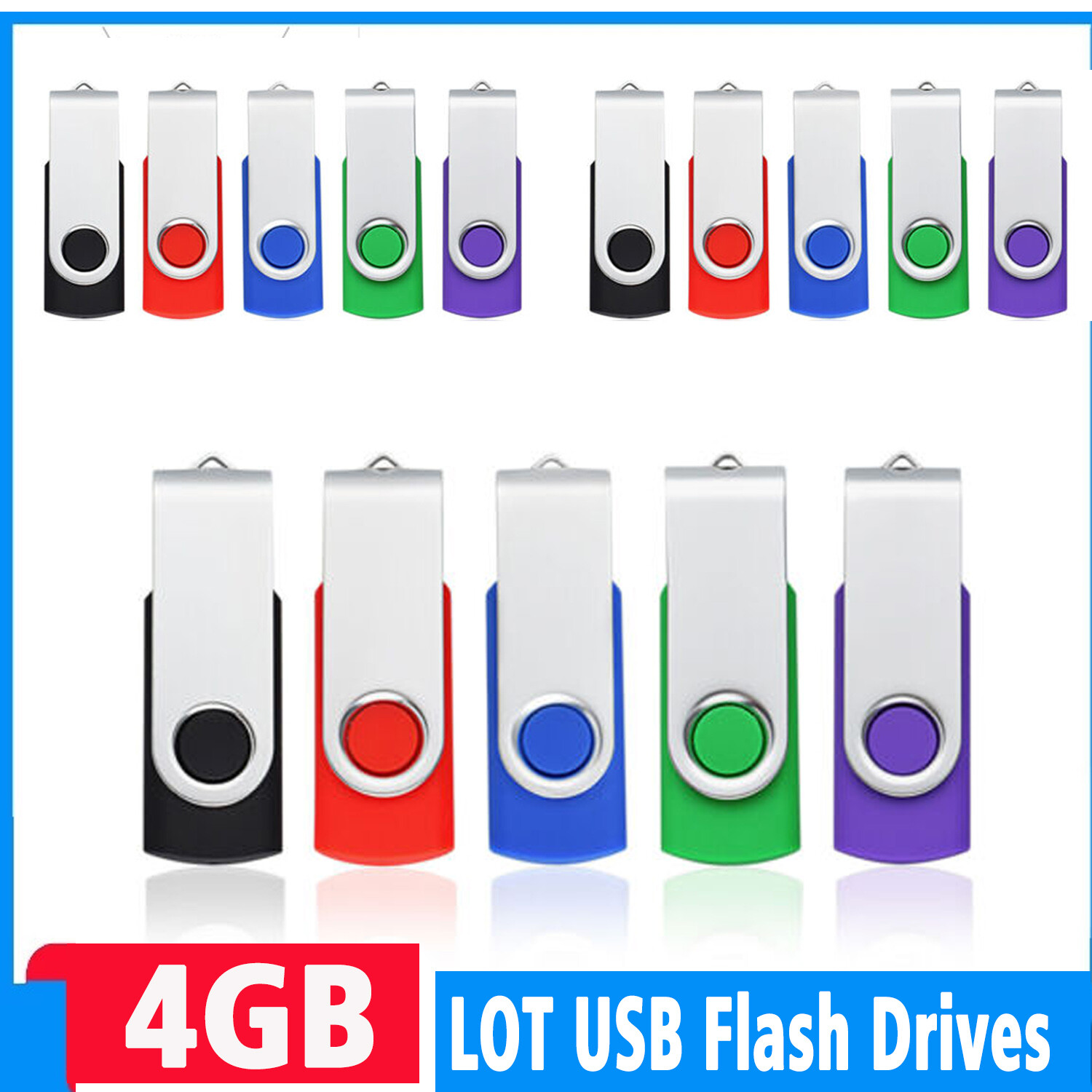 50PCS 100PCS 4GB USB 2.0 Memory Stick Flash Pen Drive Storage U Disks Gifts