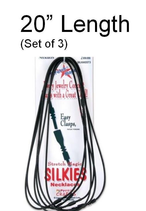 Jewelry Making Stretch Magic Silkies Necklaces (Total 3)  RARE   20 inch length