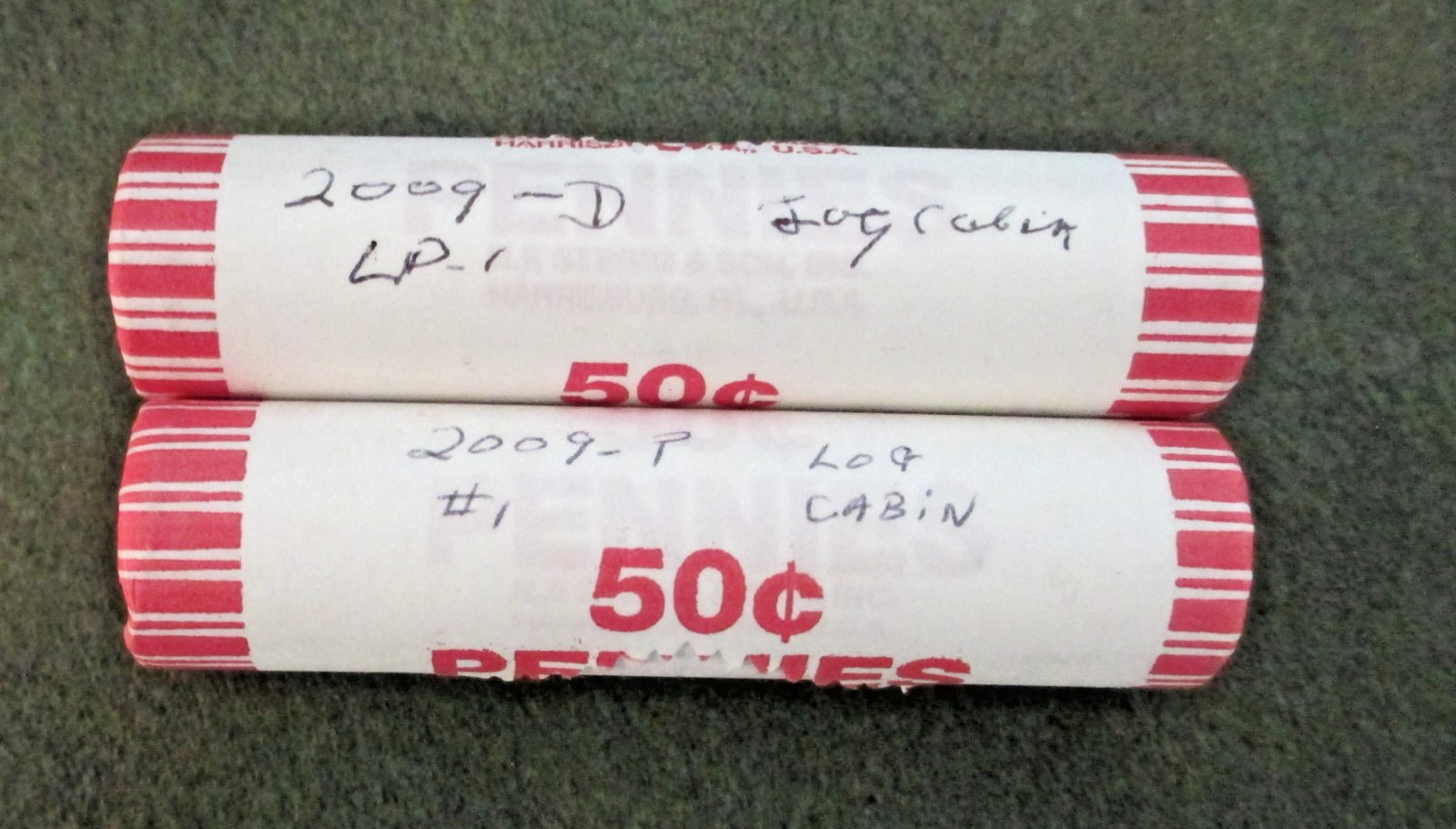 2009 Uncirculated Rolls P&D Lincoln Cents LP-1 Birthplace (Log Cabin)