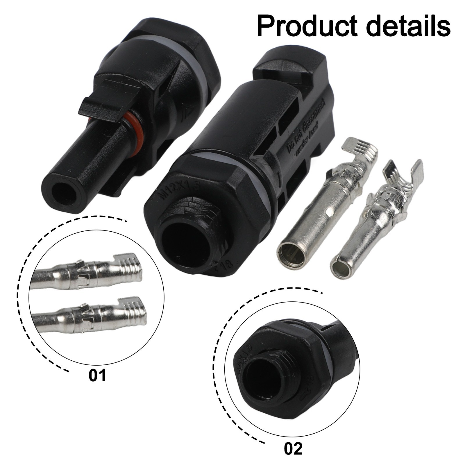 PV Cable Compatible Connector for Solar Panel Power Distribution (5 Sets)