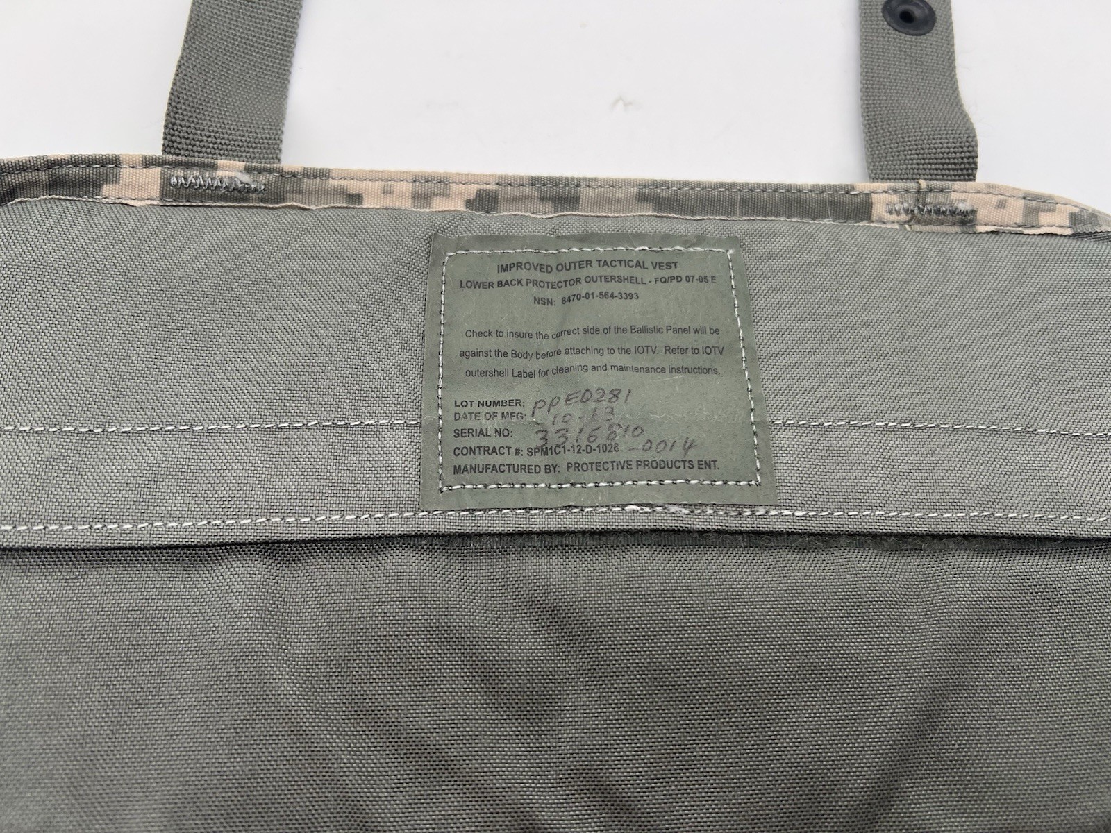 Lower Back Protector Outershell US Military Digital ACU