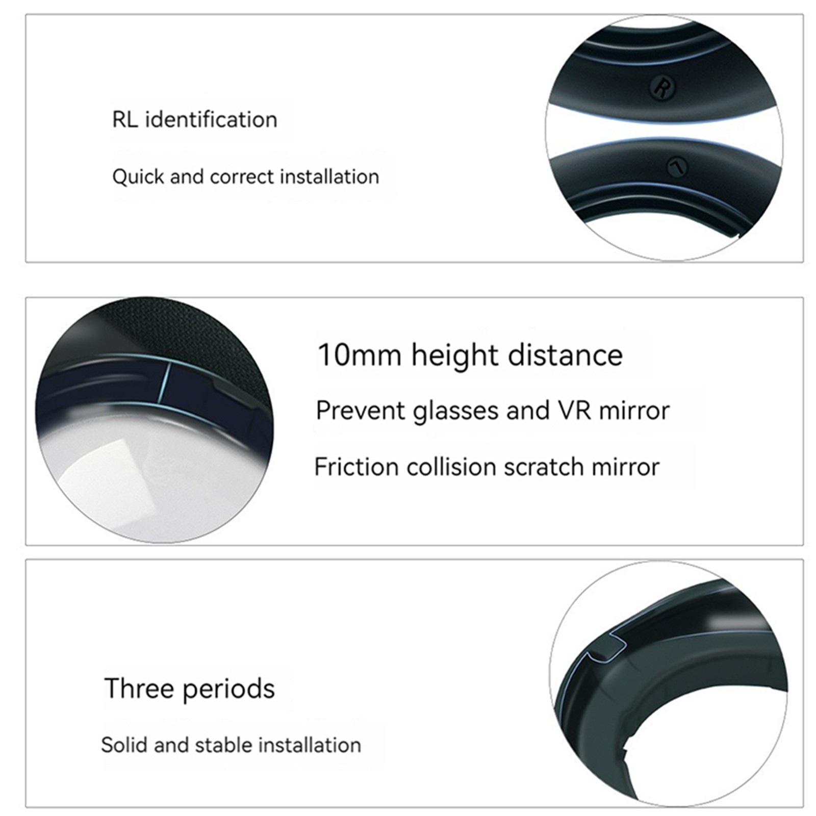 For Quest 3 VR Glasses Lens Protector Frame VR Headset Mirror Anti-scratch Frame