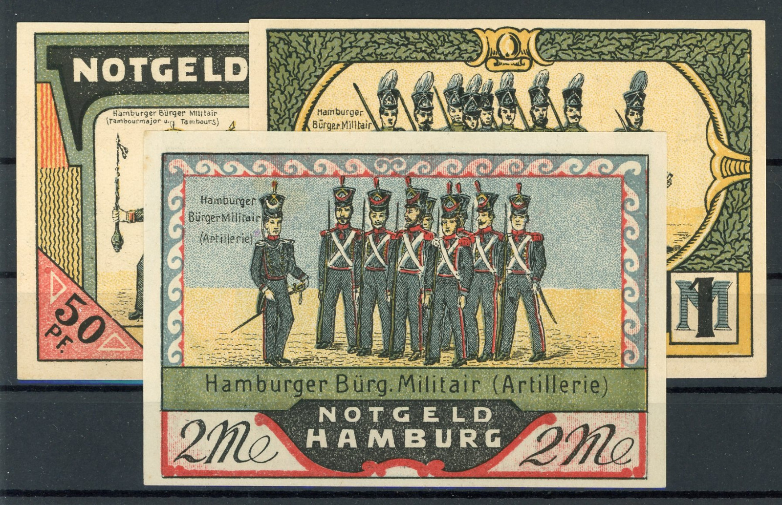 Hamburg 3 Bills Emergency Money/Bürgermilitär 2/27169