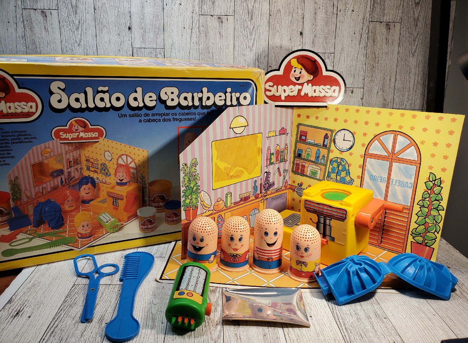 Vtg Kenner Play Doh Playdoh Fuzzy Pumper Barber Shop Set 1989 Brazil