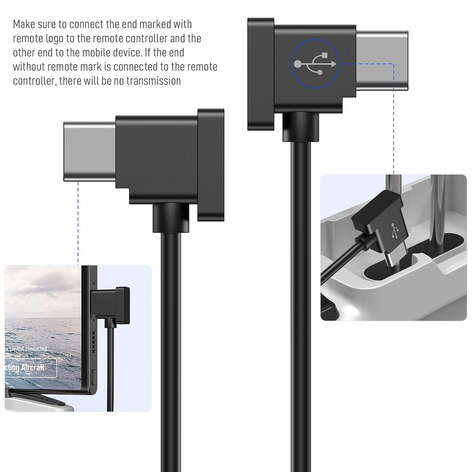 USB C to USB C Remote Controller Cable for DJI Mavic 3 Mini 2 Mini 3 Pro Air 2S