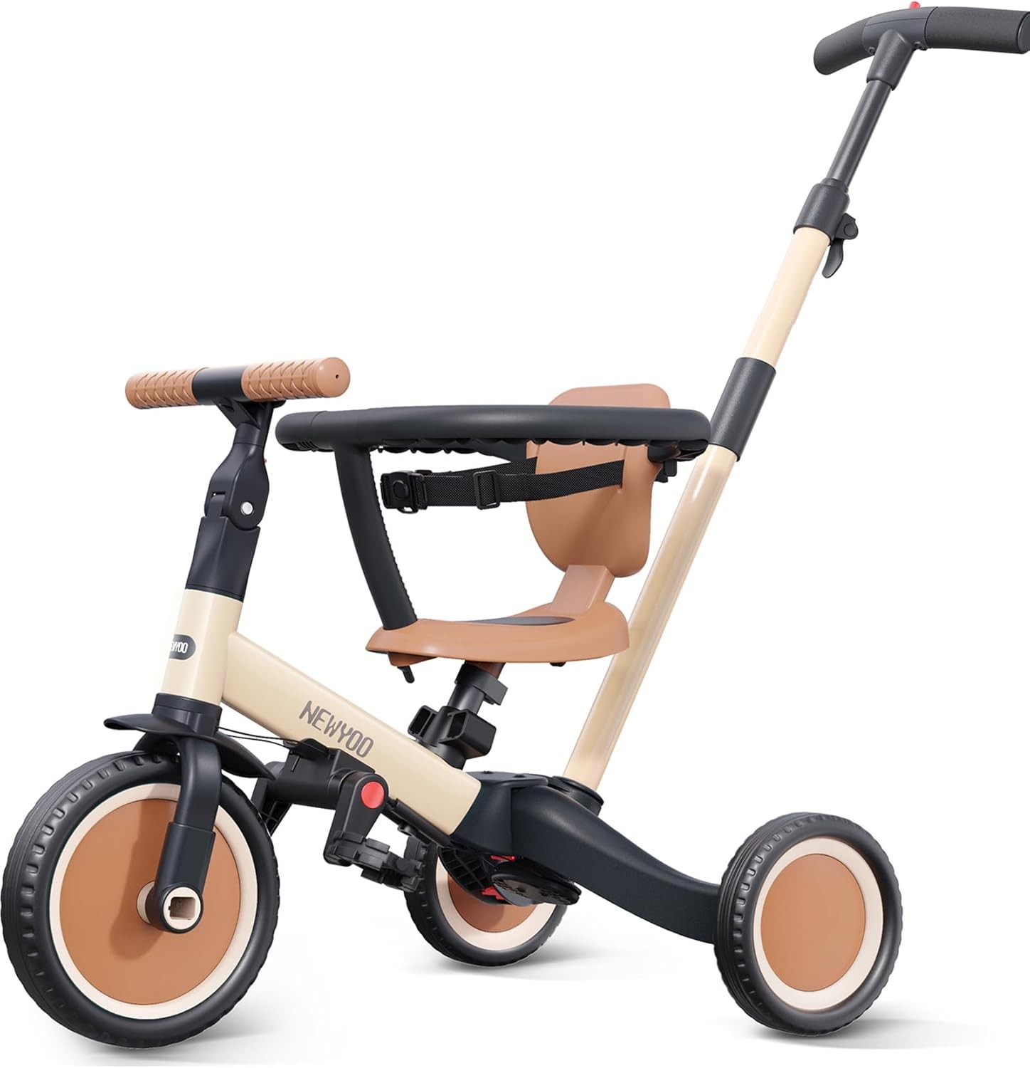 5 in 1 Toddler Tricycle with Push Handle for 1-3 Year Old Boys and Girls, Kids