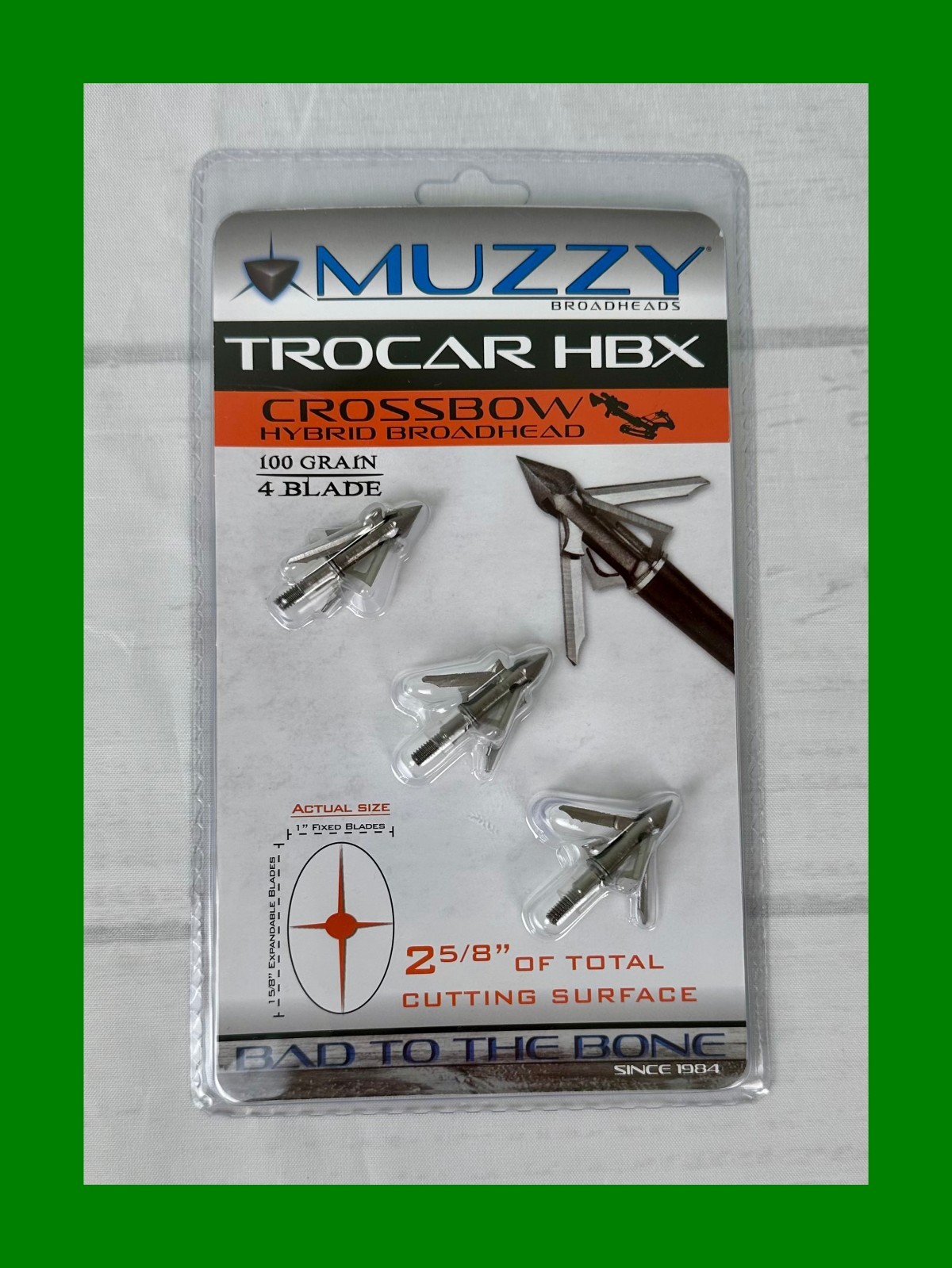 Muzzy Trocar HBX 3 pack Expandable Crossbow Broadheads 4 Steel Blades 100 Grain