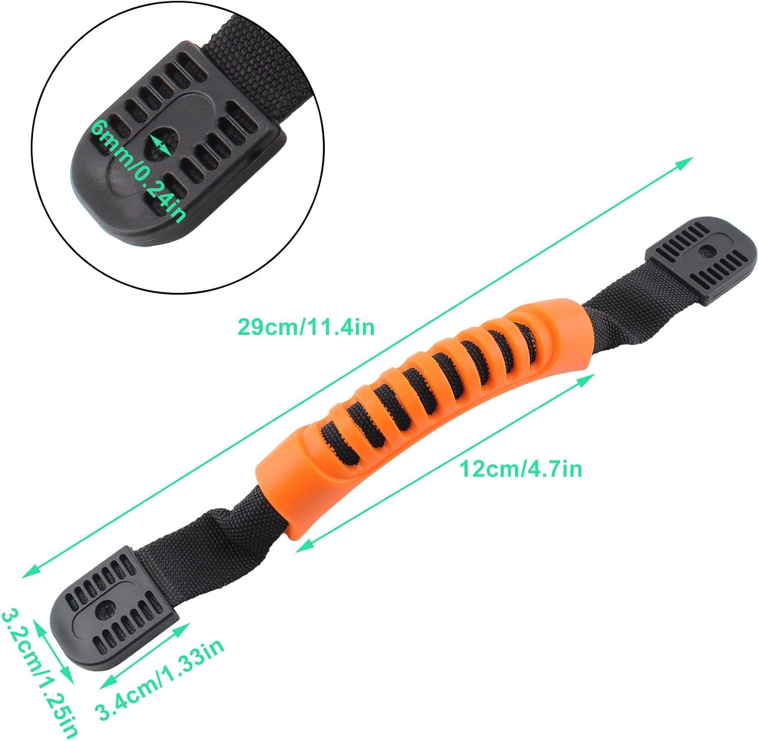 Kayak Carry Handles - Side Mount Replacement with Plastic Buckle for Paddle, Tan