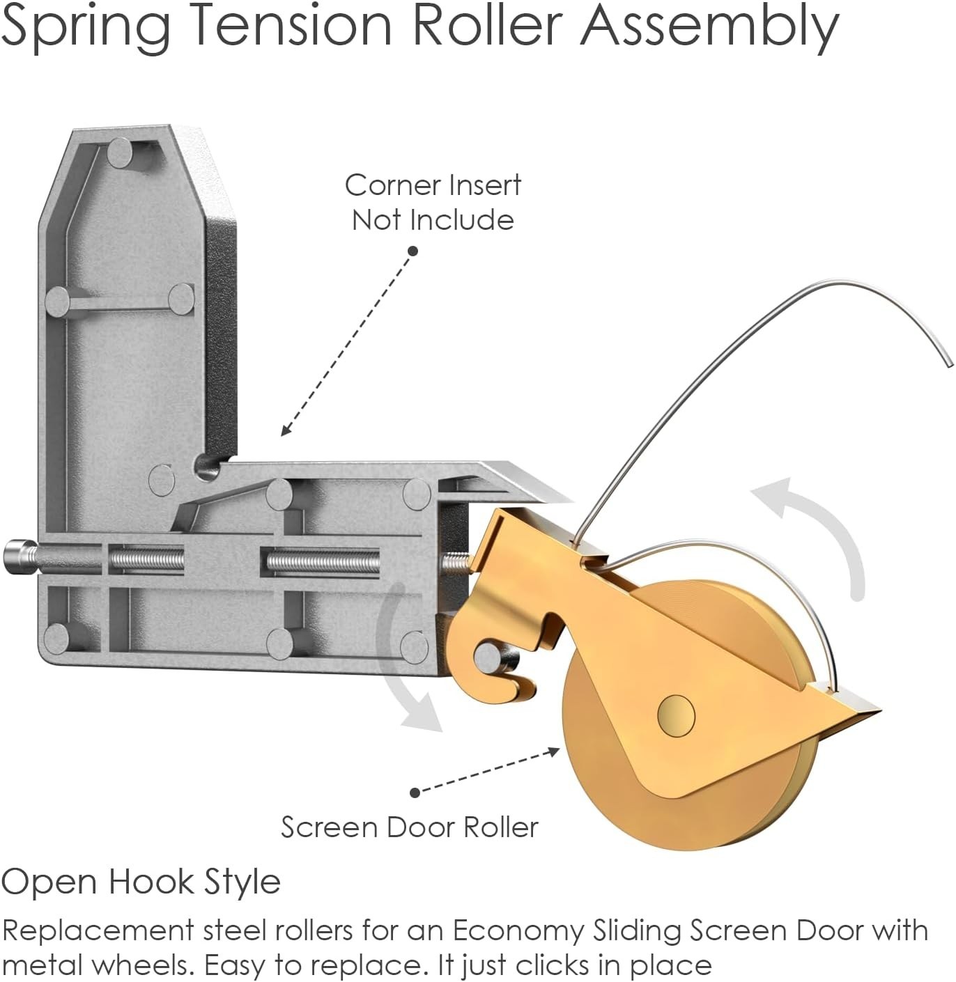 4-Pack Heavy-Duty Sliding Screen Door Rollers – Compatible with KDEX20 & Most Br