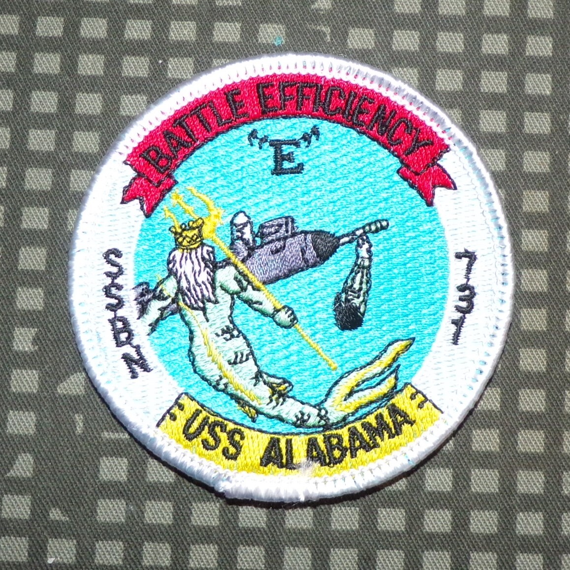 US Navy USS Alabama SSBN 731 Submarine Embroidered Full Color Patch (Mini)