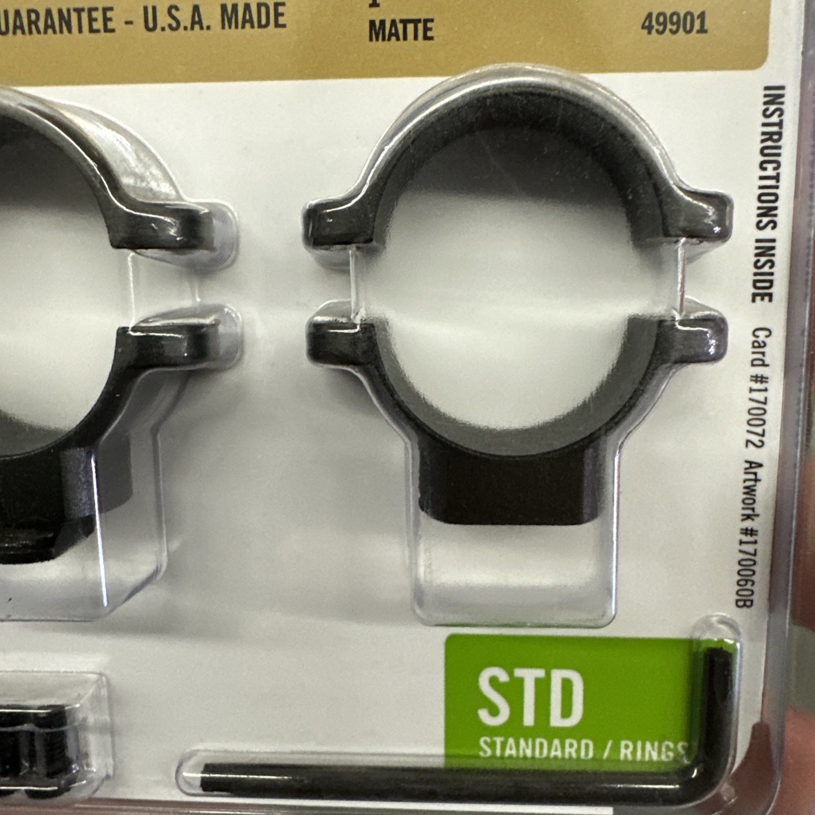 Leupold Scope Rings, 1" Diameter, Standard Medium Matte, Part 49901