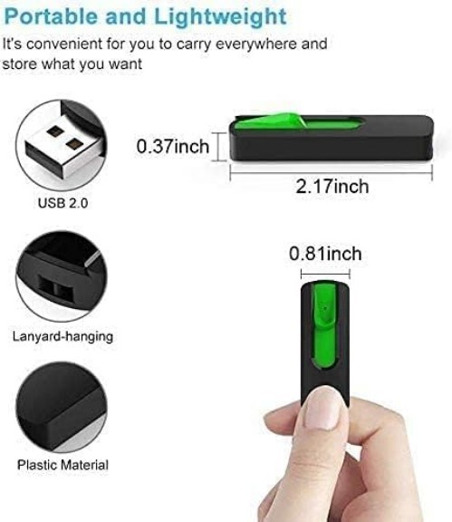 Compact 64GB USB Flash Drive Set - 5 Mixed Colors with Easy Retract Feature