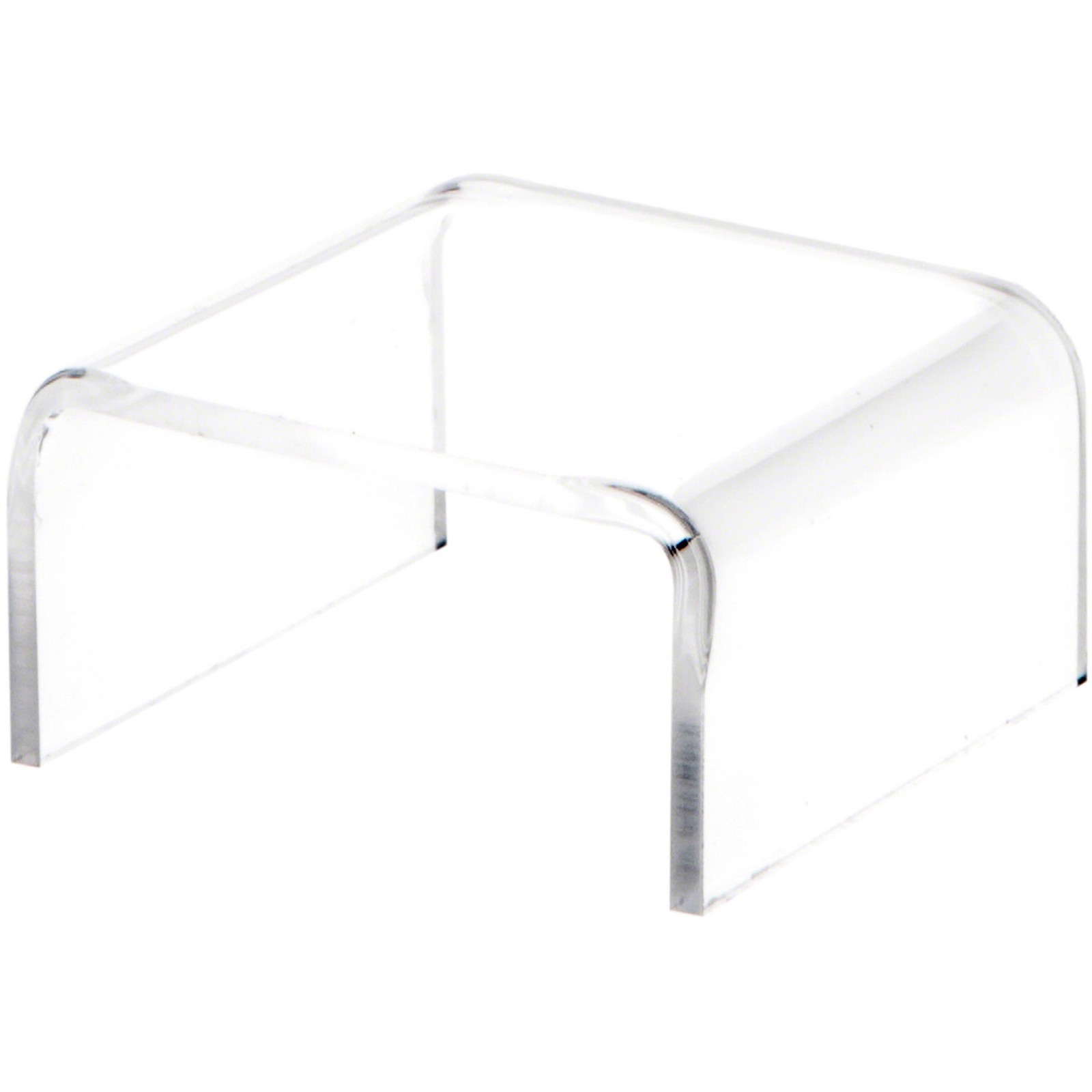 Plymor Clear Acrylic Short Square Display Riser, 1" H x 2" W x 2" D