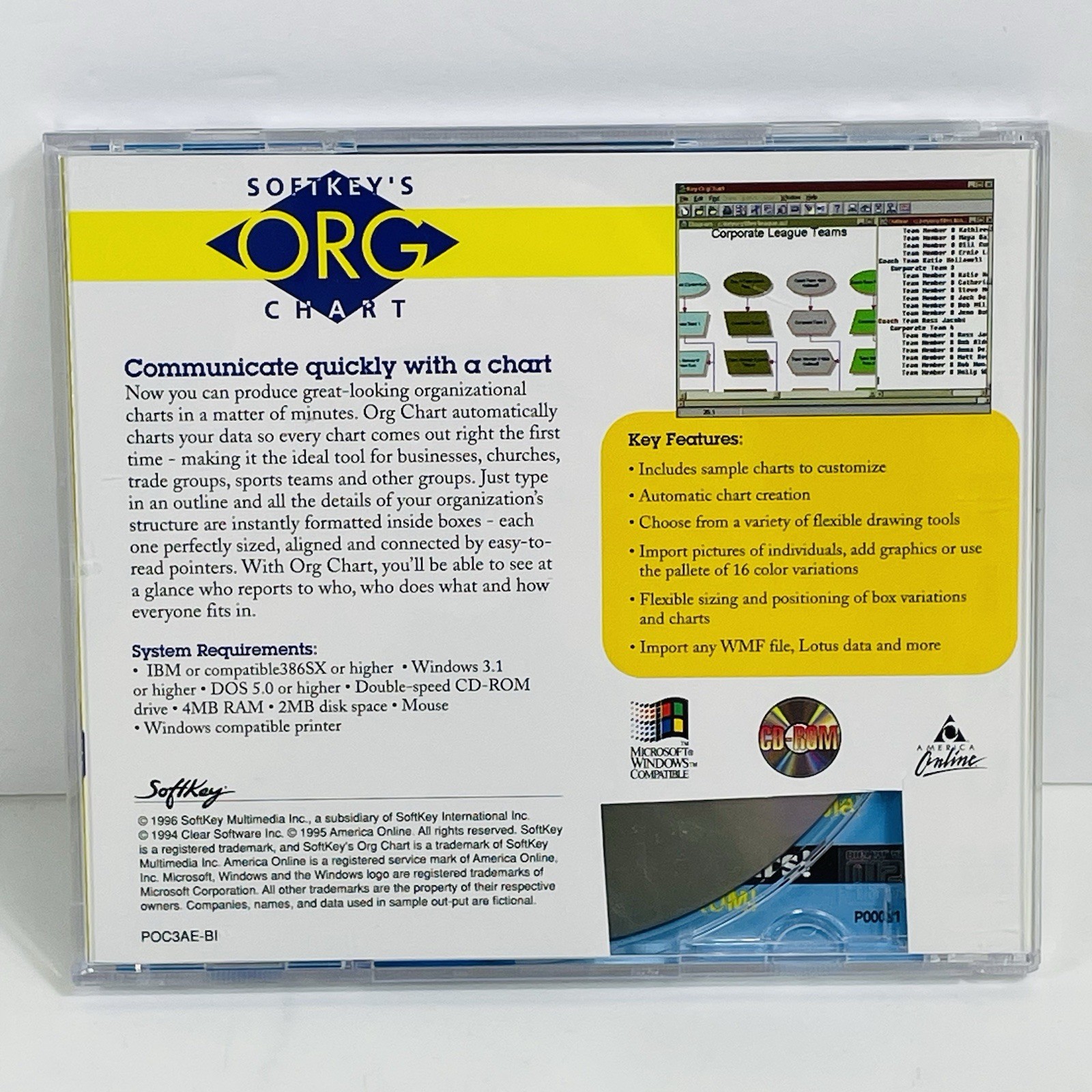 Softkey's ORG Chart 1996 PC CD-ROM for Windows