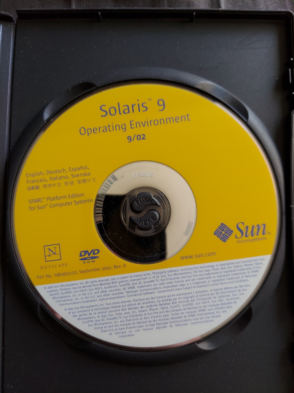 Sun Microsystems Solaris 9 Operating System Environment OS Install SPARC DVD CD