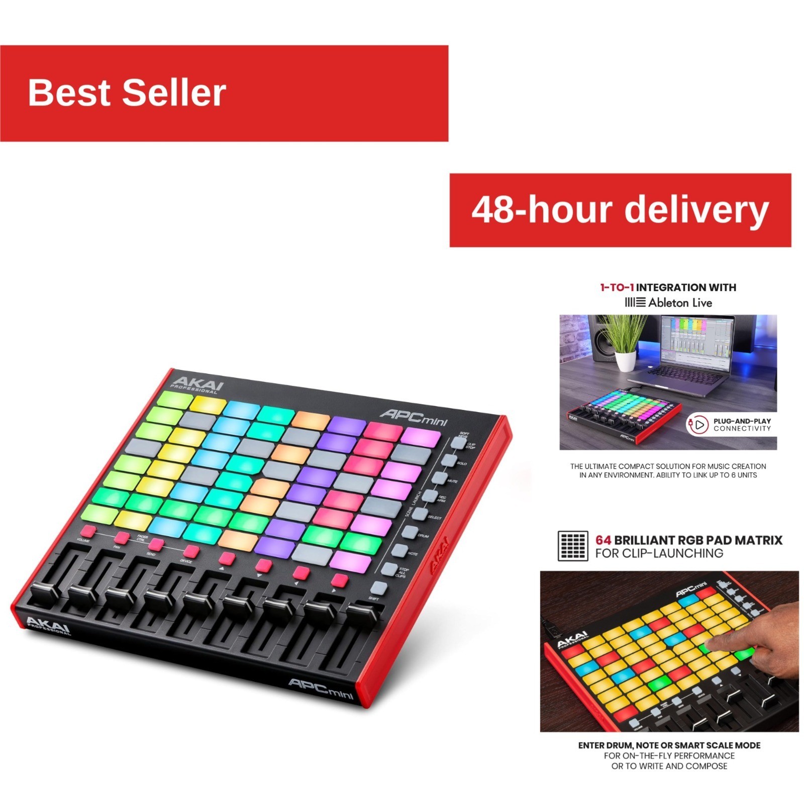 Akai Professional APC Mini MK2 USB MIDI Pad Controller - 64 RGB Pads
