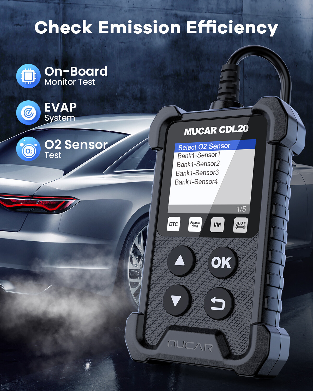 MUCAR CDL20 OBD Code Reader OBD2 Scanner Car Check Engine Fault Diagnostic Tool