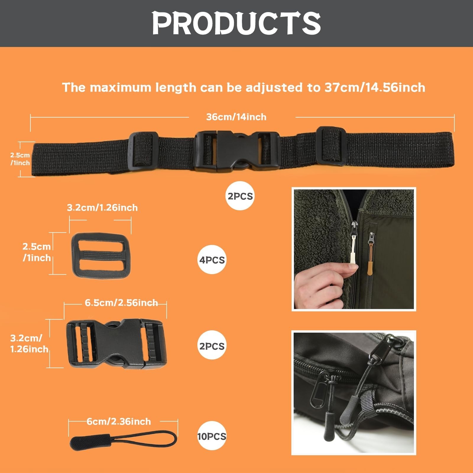 Backpack Chest Strap 2pcs Heavy Duty Adjustable Backpack Sternum Strap Chest ...