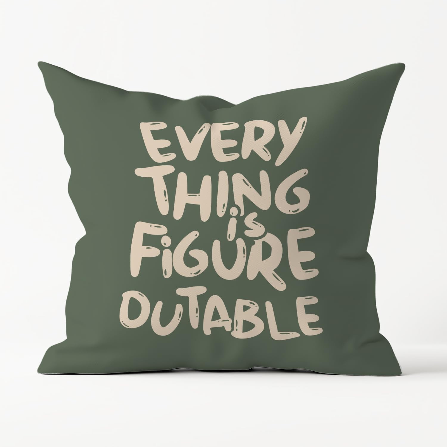 Everything is Figureoutable Inspirational Pillow Covers 18x18 Double-Sided, E...