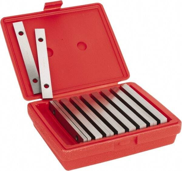 Tool Steel Parallel Set, 9 Pair, 6" Long, 3/4" to 1-3/4" High, 52-58 RC Hardness