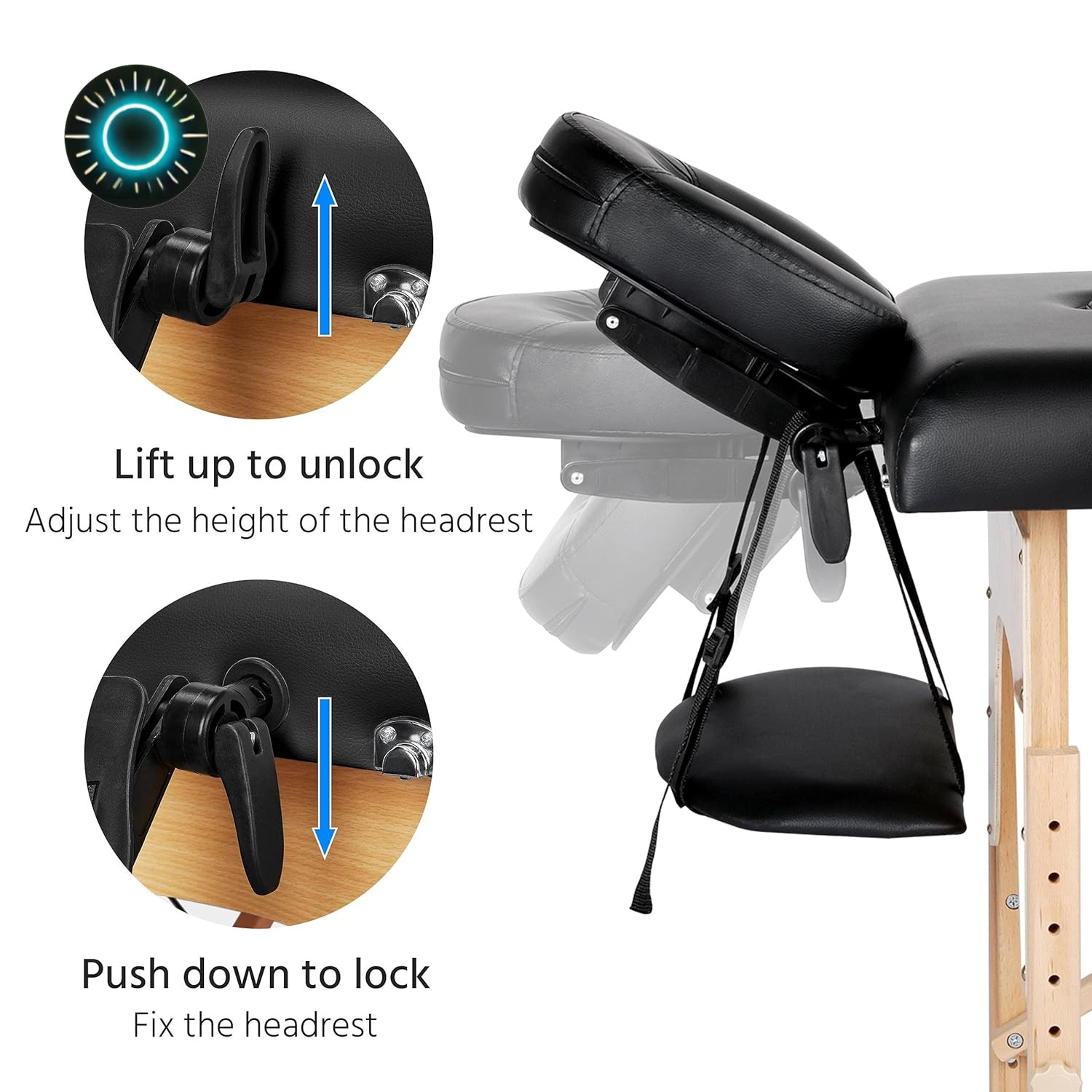 Yaheetech Massage Tables Portable Adjustable Massage Bed Foldable Spa Lash