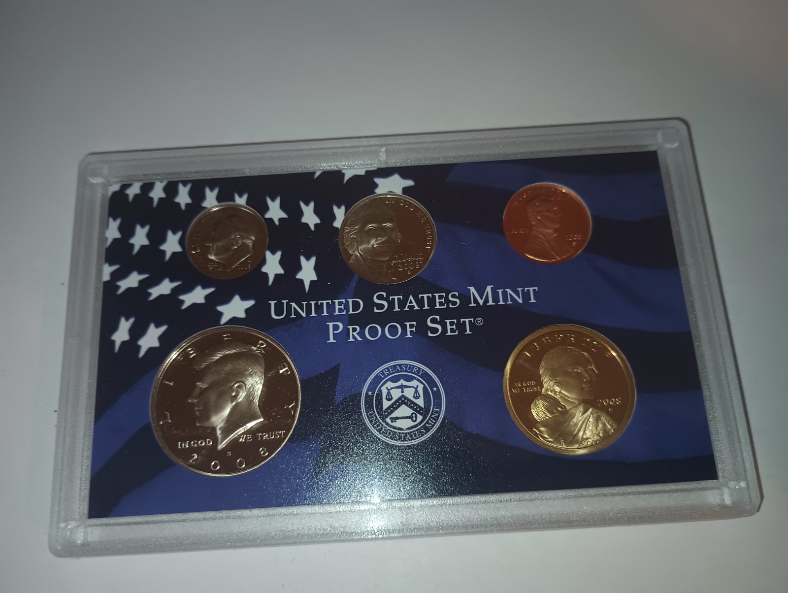 2008 Partial Proof Set Kennedy Dime Nickel Cent Dollar