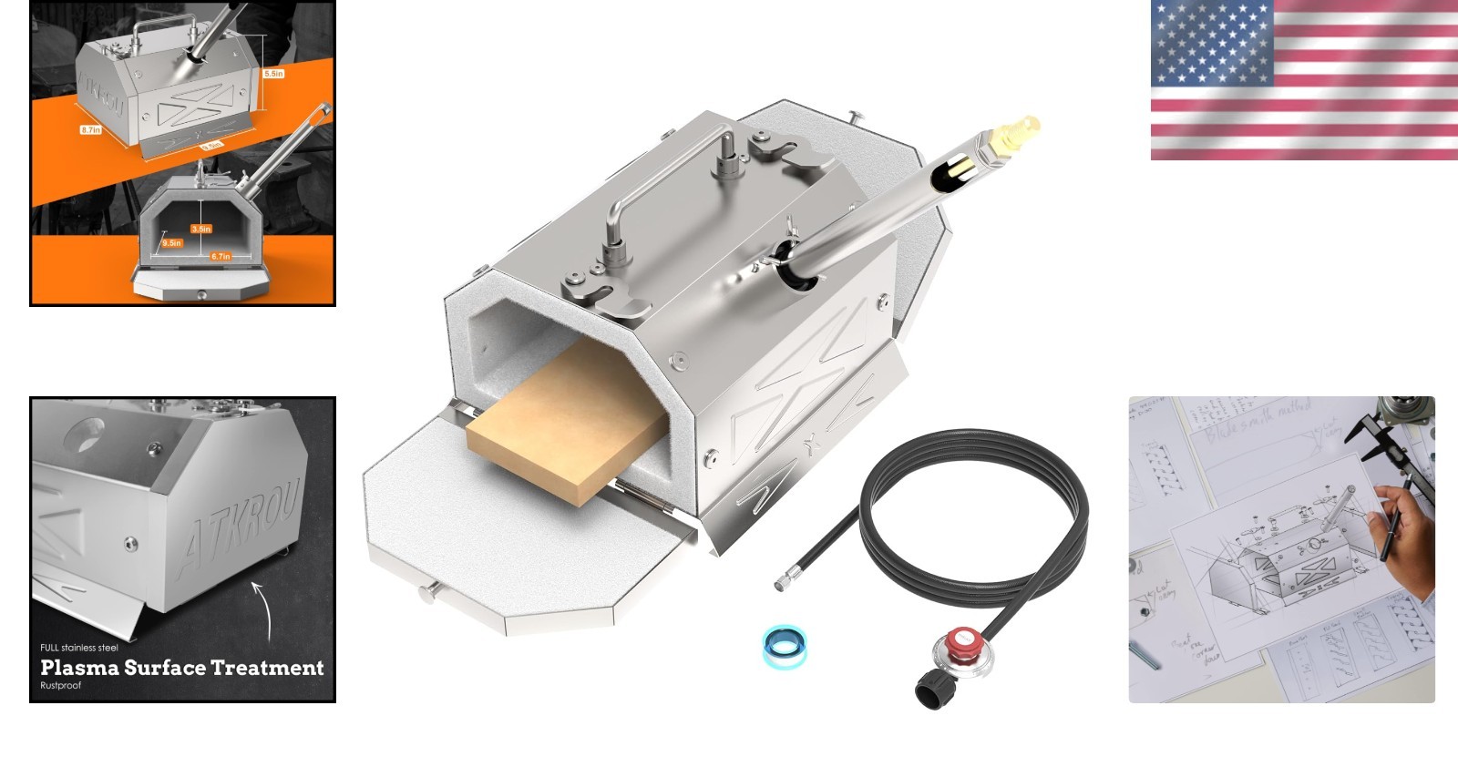 Lightweight Mini Propane Forge with Insulated 2600℉ Capability for Blacksmiths