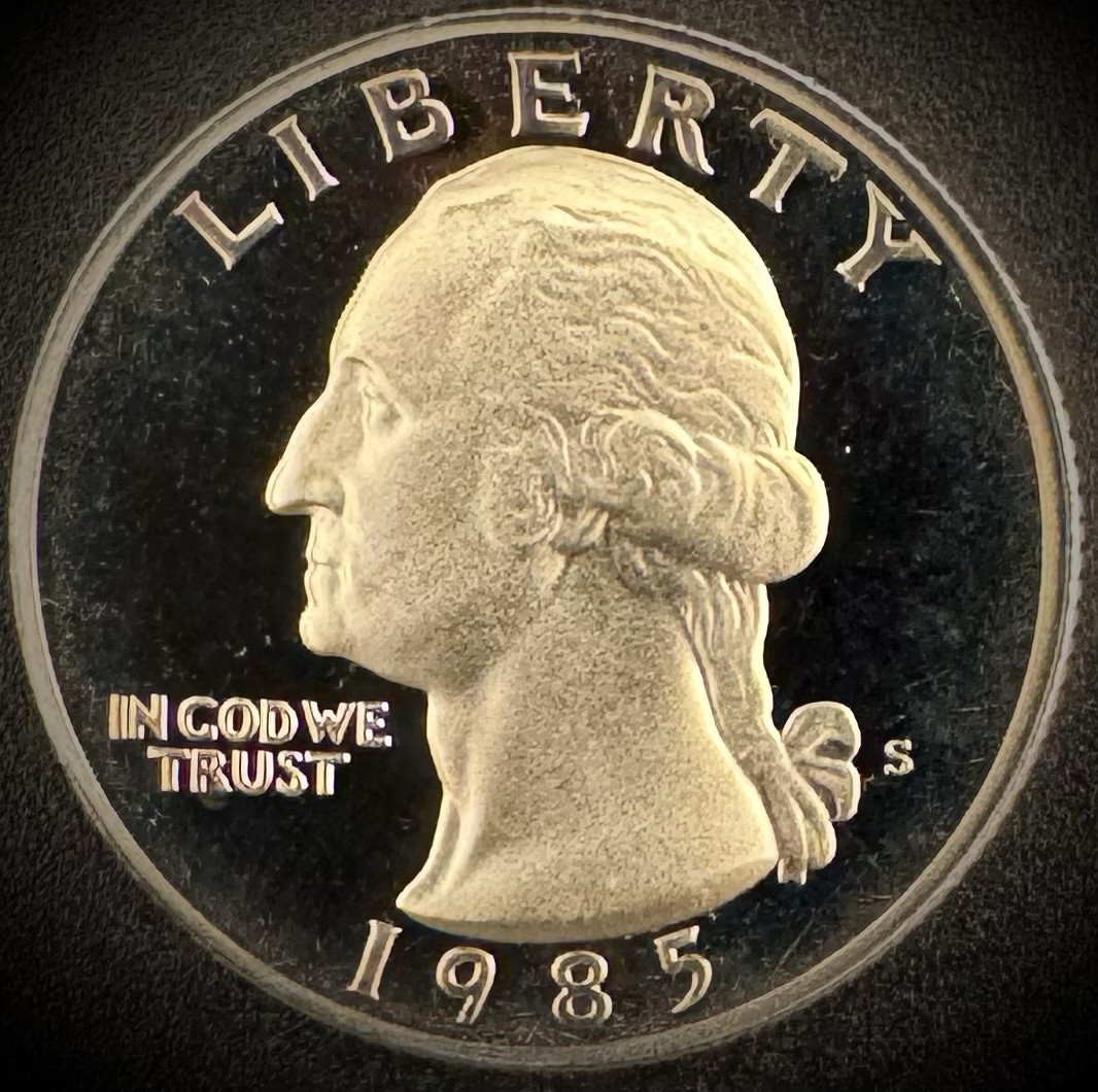 1985-S Washington Quarter PROOF Clad DEEP ULTRA CAMEO Coin