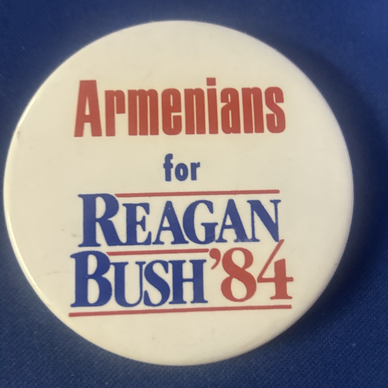 Armenians for Reagan Bush ‘84  2 1/4” pinback button pin