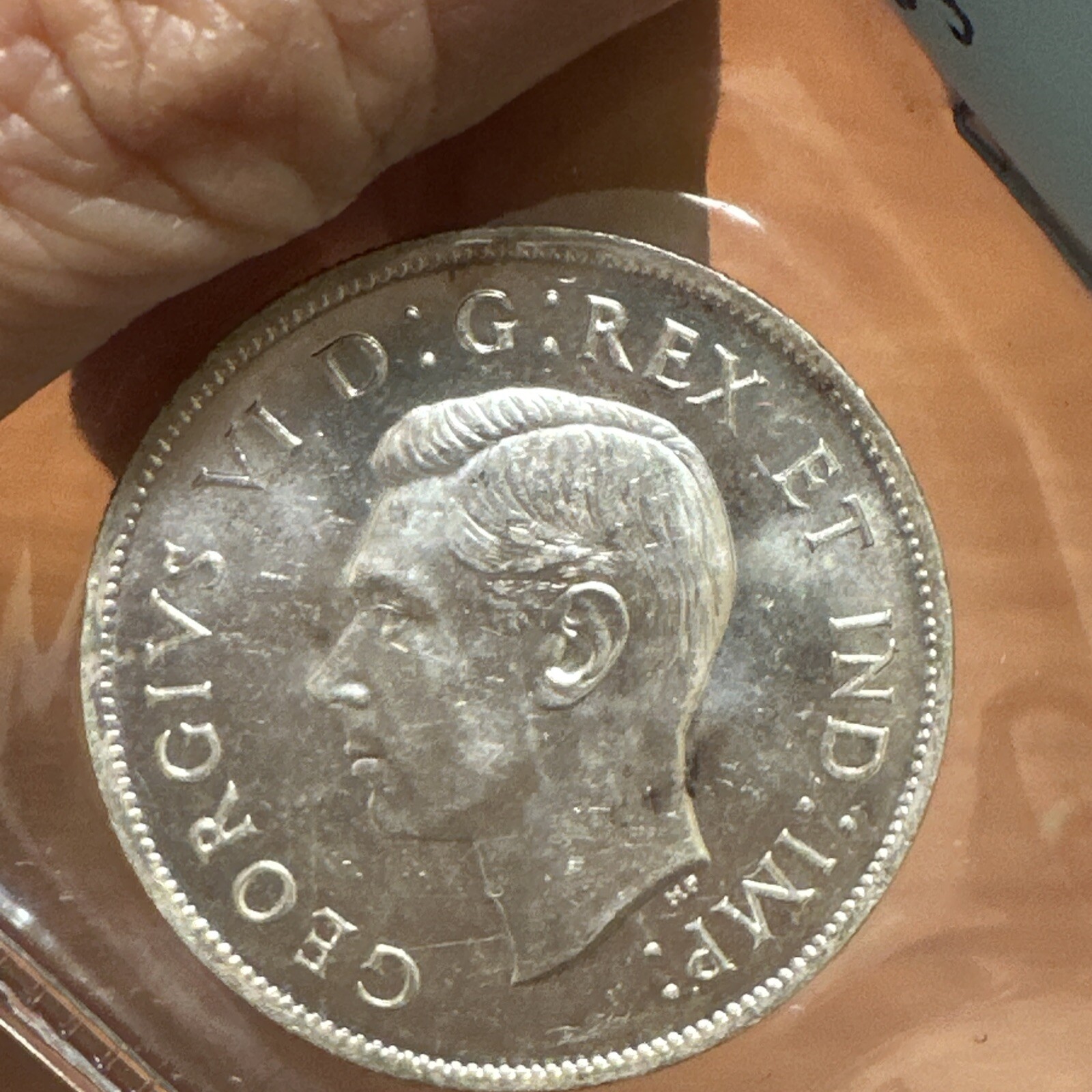 1945 Canada George VI Silver 50 Cents Coin
