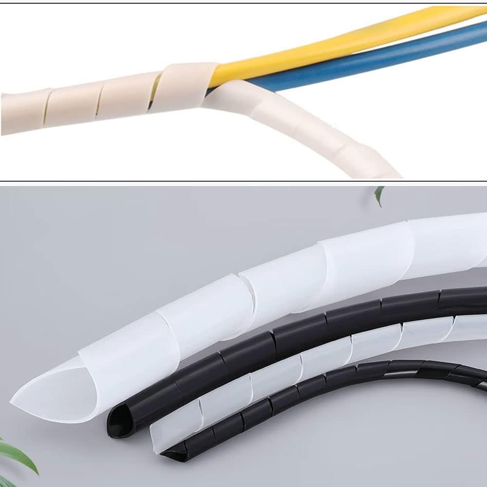 Spiral Cable Wrap - 20 Ft Cable Management Sleeve Organizer for Computer, Power,