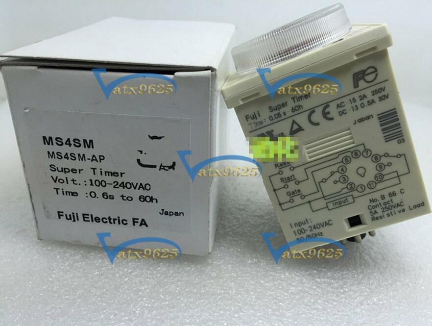 ONE FUJI MS4SM-AP 100-240VAC Multi-Mode Relay Timer New