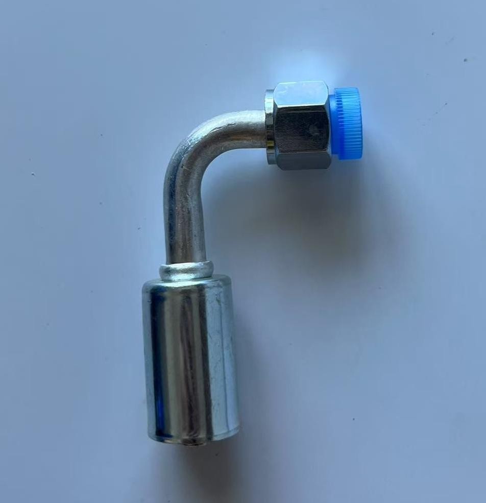 A/C BEADLOCK AC FITTING CRIMP ON FEMALE O RING 90 DEGREE #6 NUT #6 HOSE BL1321