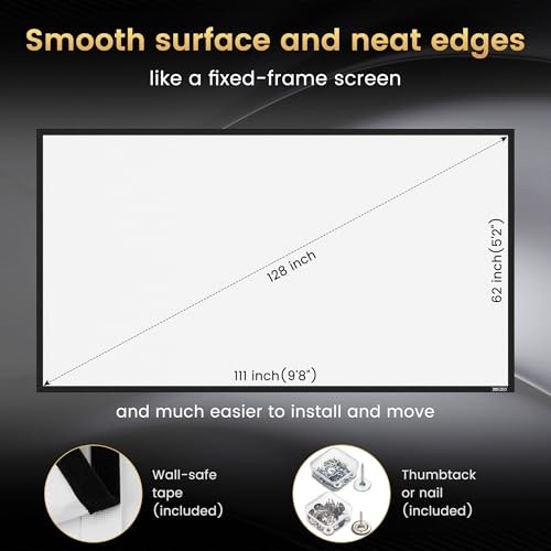 High gain Projector Screen Material - for DIY Frame or Wall Mounted - 2.6X