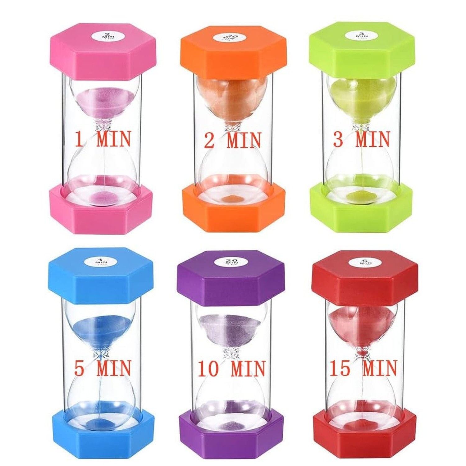 Large Sand Timer, Hourglass Timer Colorful Sandglass Timer 1 min/2 min/3 min/...
