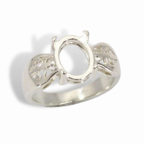 Oval Cabochon Filigree Ring Mounting